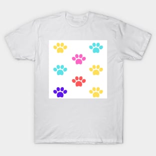 rainbow paws cats and dogs art T-Shirt